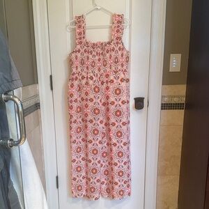 Vibrant Linen Smocked Boden Jumpsuit
